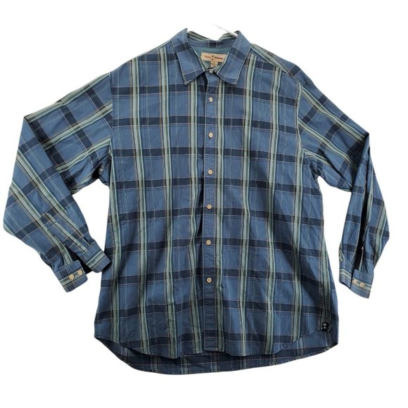 Tommy Bahama Other - Tommy Bahama Shirt Men's Long Sleeve Casual Button Up Plaid Blue Extra Large